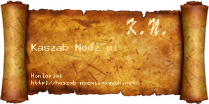 Kaszab Noémi névjegykártya