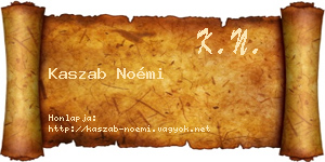 Kaszab Noémi névjegykártya